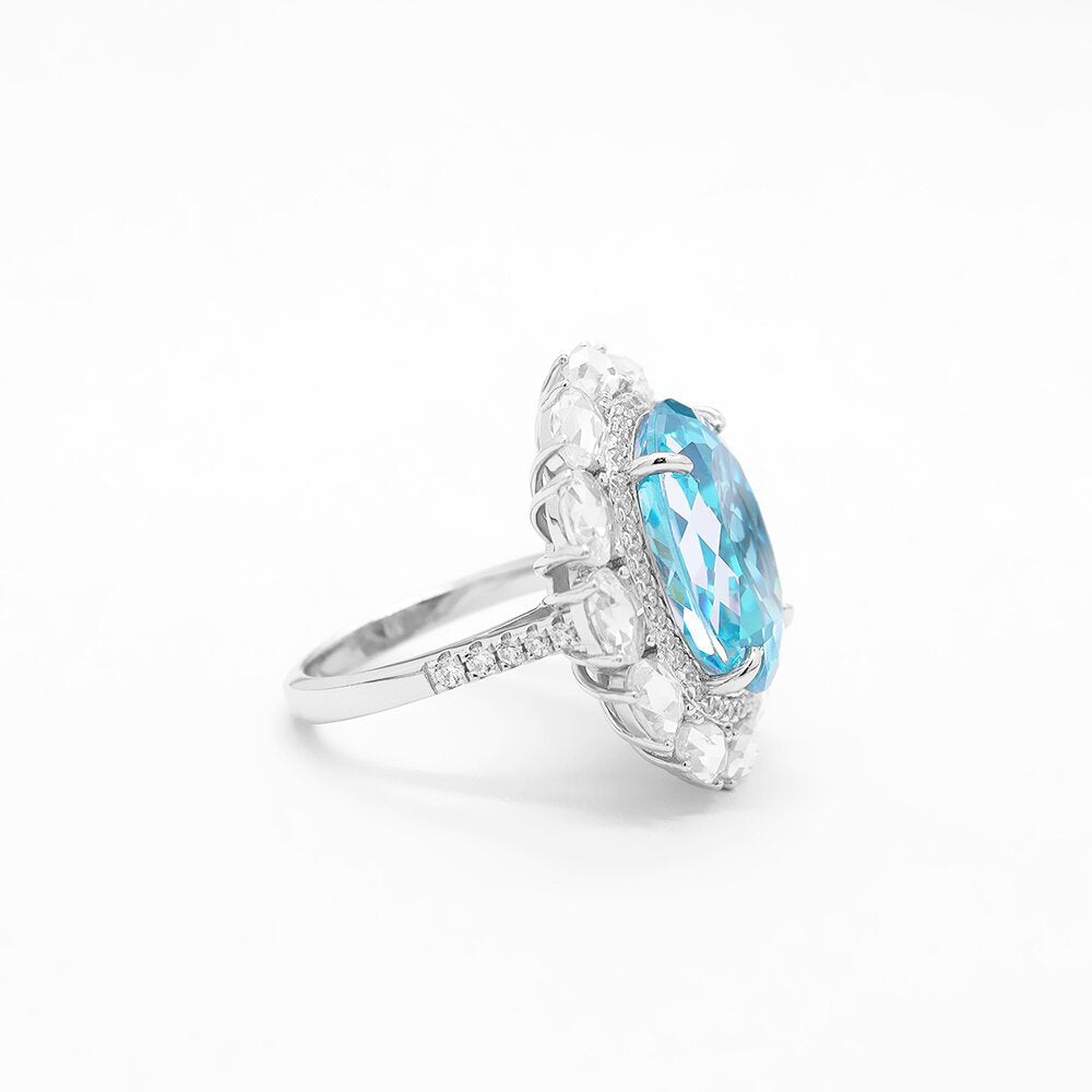 Sapphire Paraiba Blue Ring Synthetic Zirconia