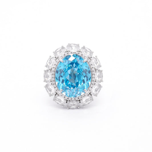 Sapphire Paraiba Blue Ring Synthetic Zirconia