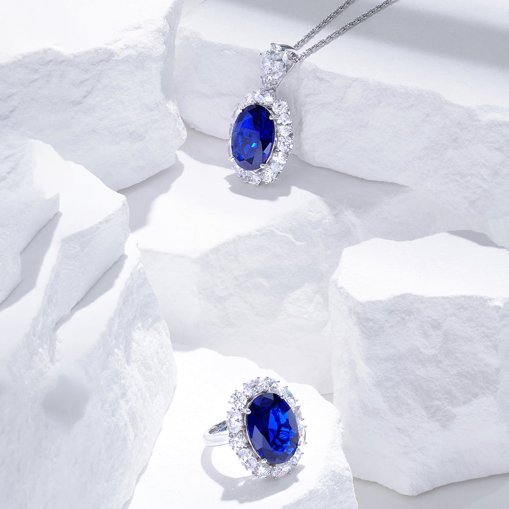 Sweet Cool Blue Egg Sapphire Ring