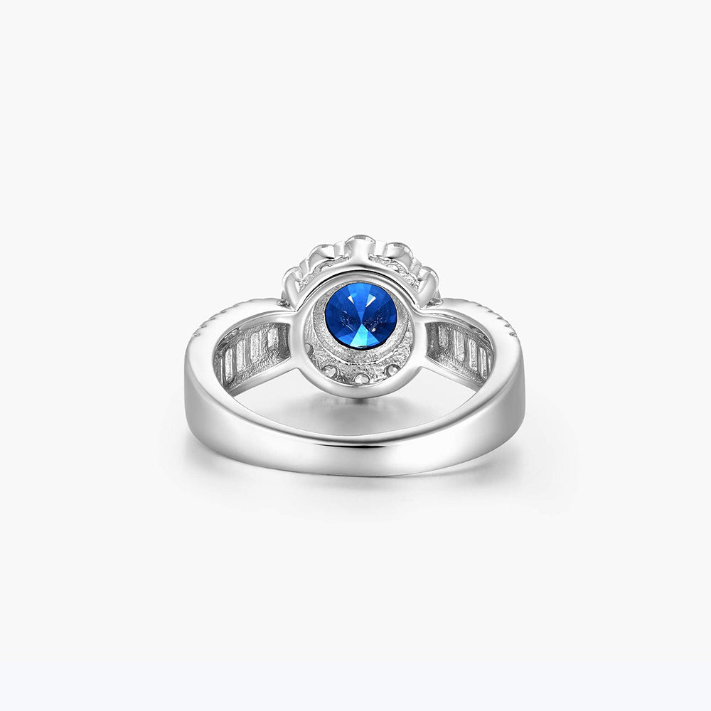 Blue Round Diamond Premium Royal Sapphire Ring