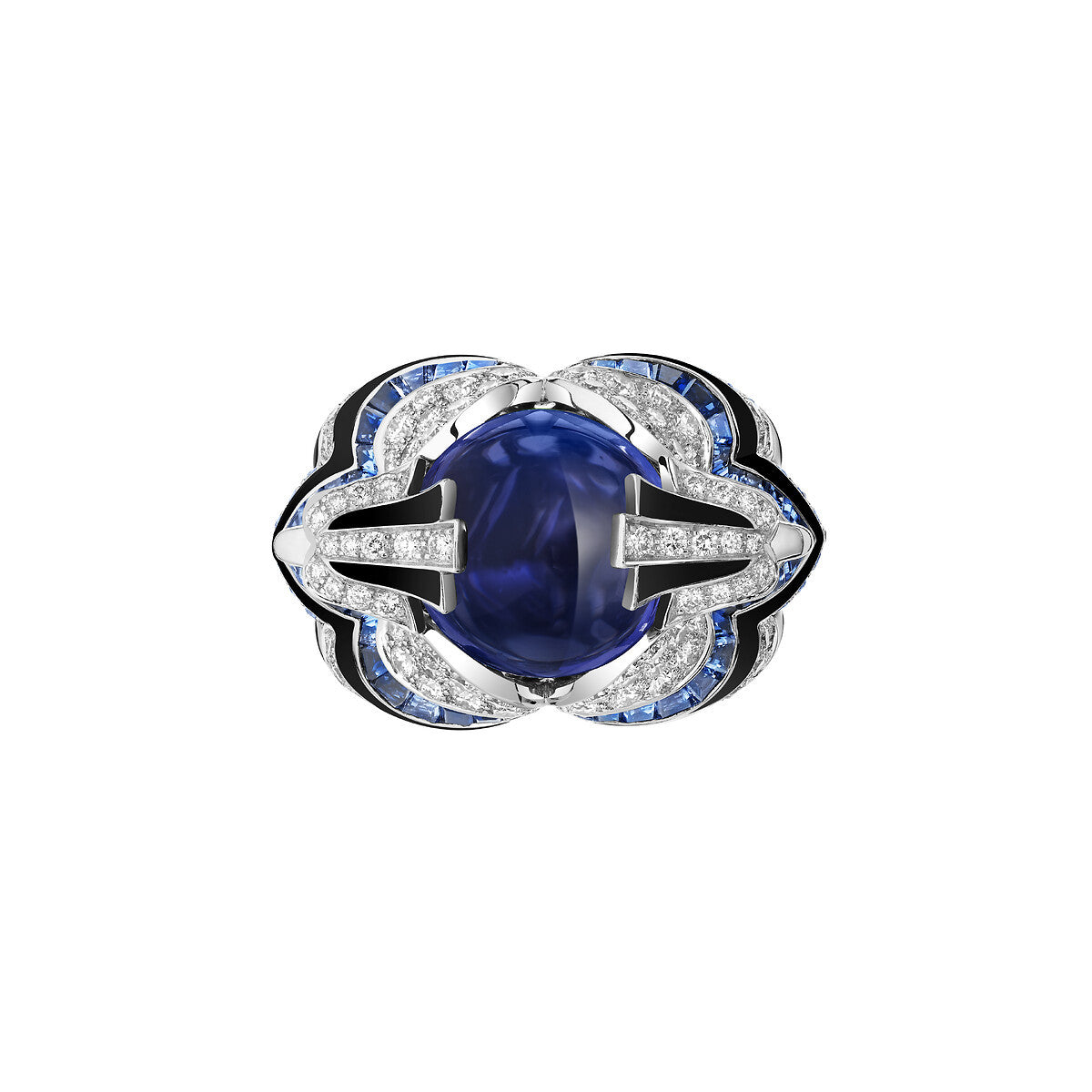High Carbon Diamond Royal Blue Double Headed Eagle Ring