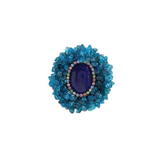 Blue Green Lapis Lazuli Brooch High-end Luxury Corsage