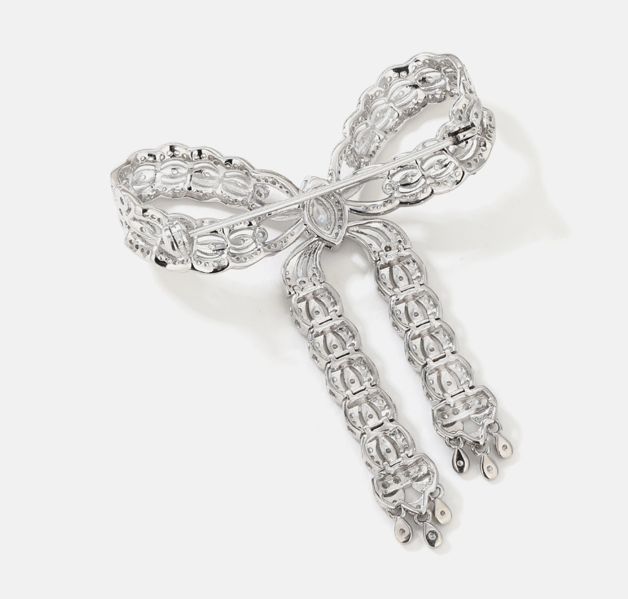 Bow Diamond Brooch Women Premium Niche Corsage