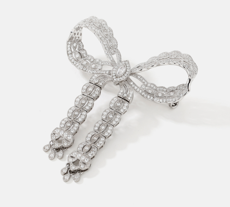 Bow Diamond Brooch Women Premium Niche Corsage