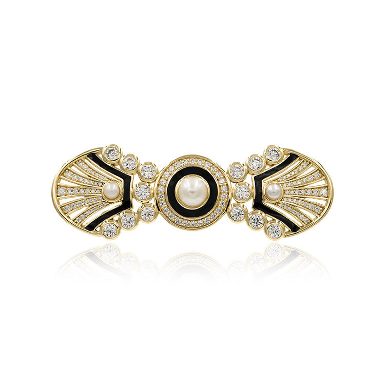 Vintage Natural Freshwater Pearl Sterling Silver Gold Plated Brooch