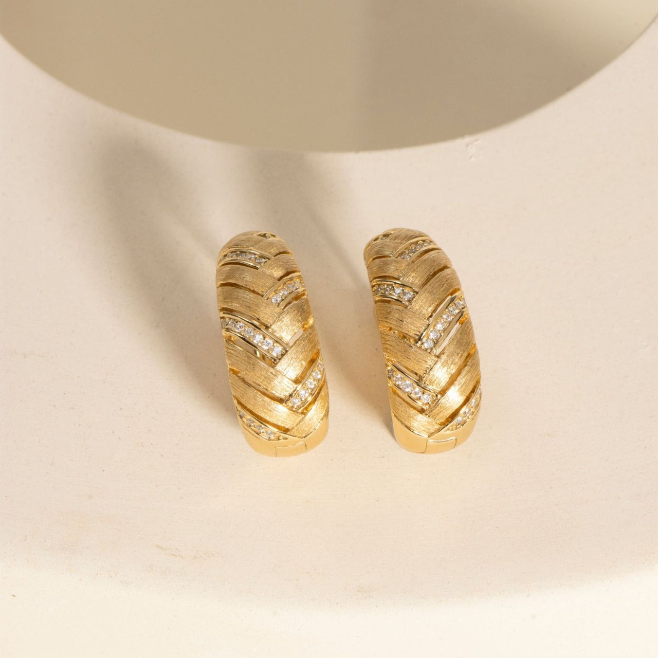 Braided Gold Brushed Sterling Silver Earrings