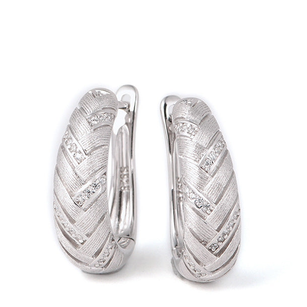 Braided Gold Brushed Sterling Silver Earrings