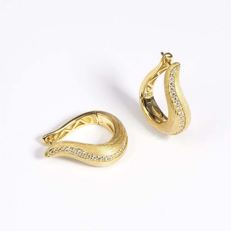 Medieval Style Streamlined Vintage Brushed Earrings