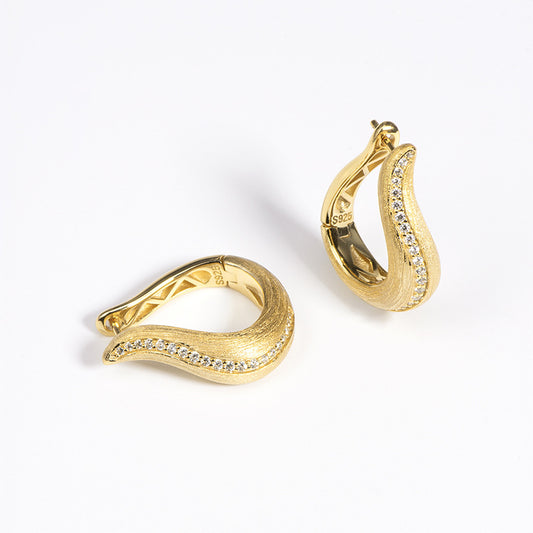 Medieval Style Streamlined Vintage Brushed Earrings