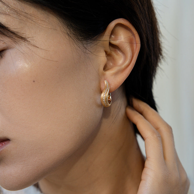 Medieval Style Streamlined Vintage Brushed Earrings