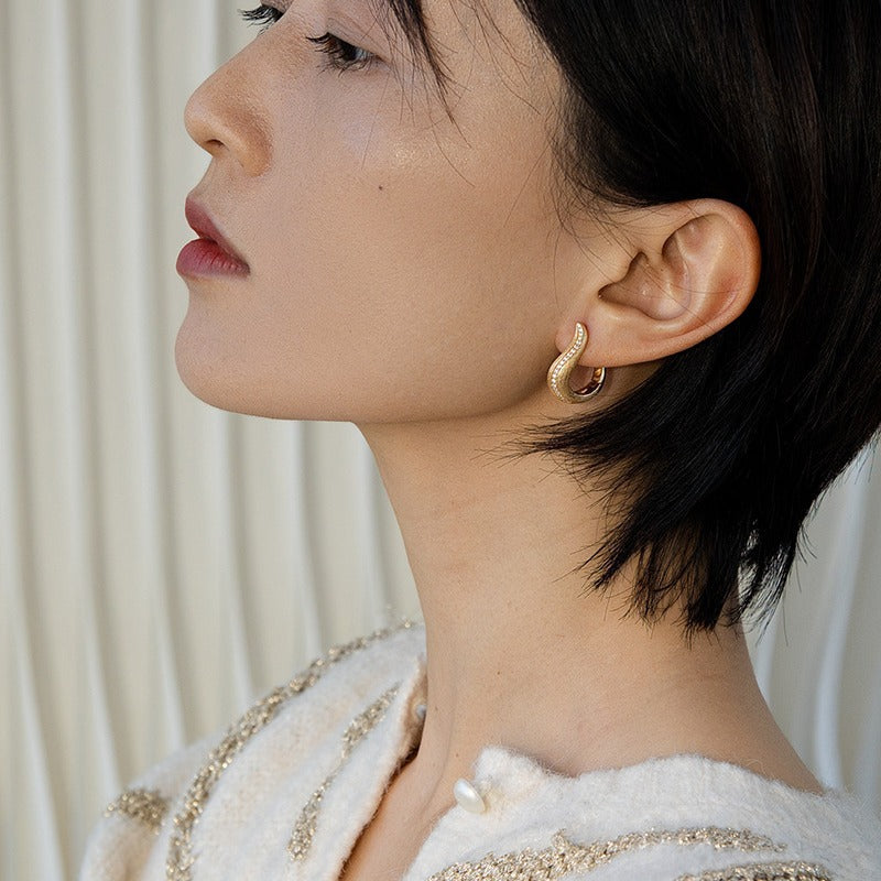 Medieval Style Streamlined Vintage Brushed Earrings