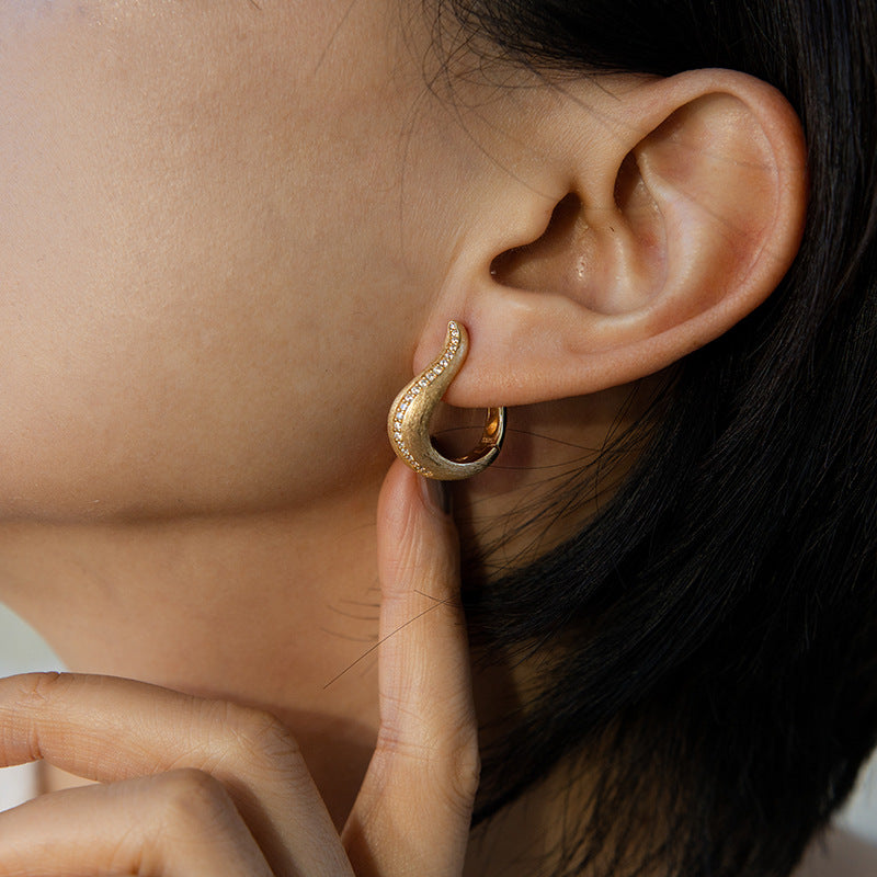 Medieval Style Streamlined Vintage Brushed Earrings