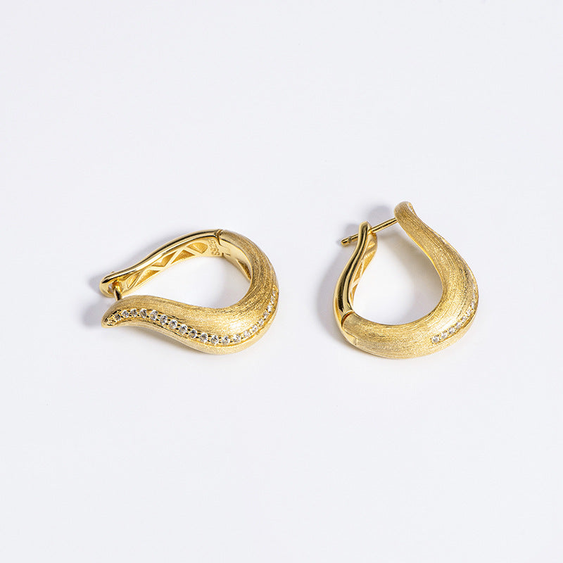 Medieval Style Streamlined Vintage Brushed Earrings