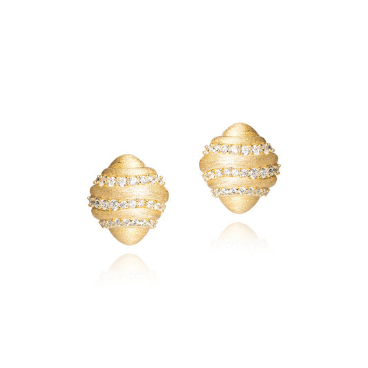 Brushed French Super Sweet Dimensional Stud Earrings