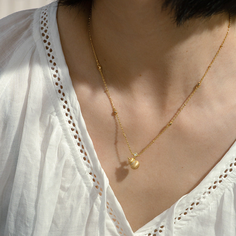 Gourd Lasso Original Design Silver Necklace