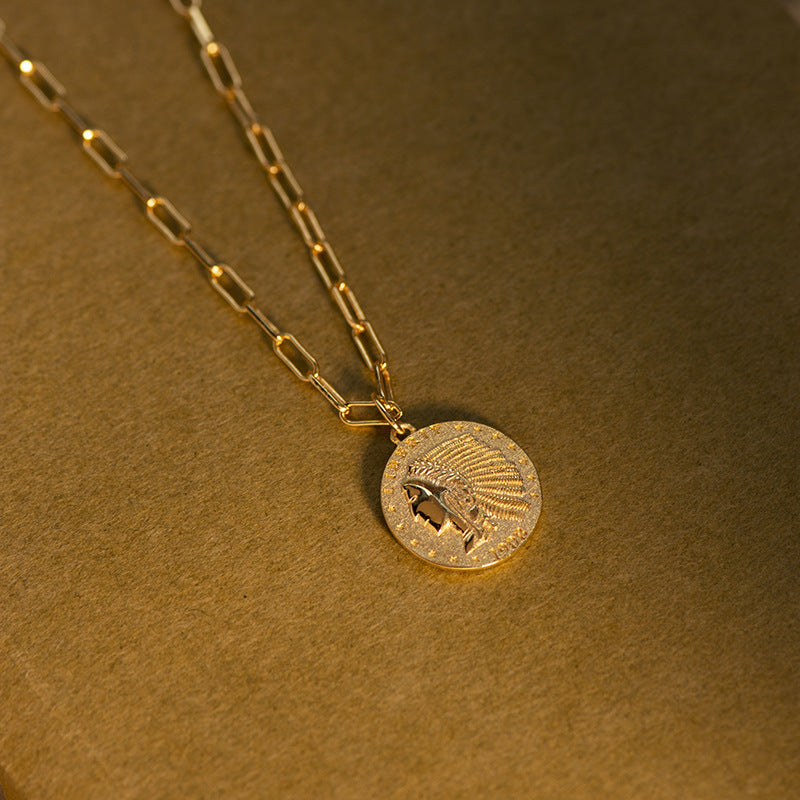 Queen's Head 18K Gold Vintage Gold Coin Necklace