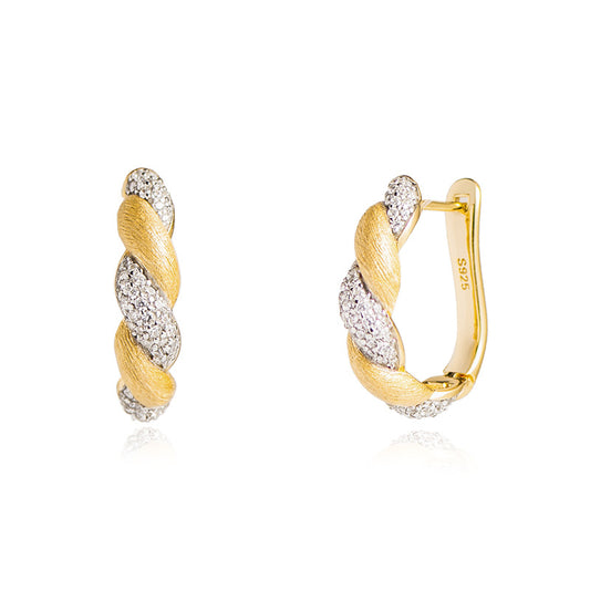 Twisted Brushed Vintage Rope Section Earrings