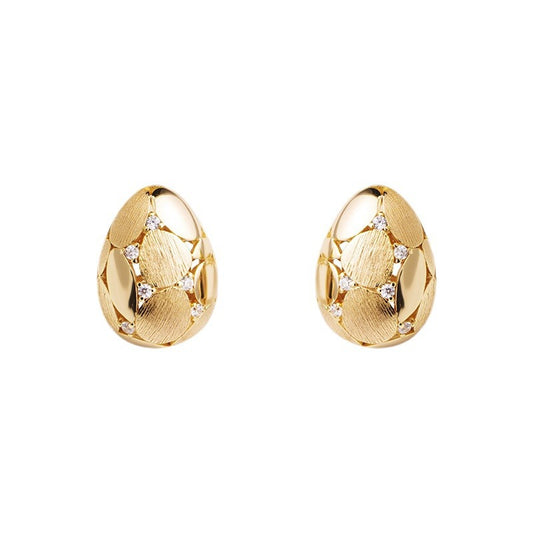 Brushed Golden Egg Earrings