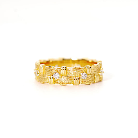 Vintage Medieval Style Raffia Woven Ring