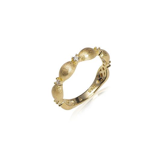 Beige Brushed Ring Luxury Fashion