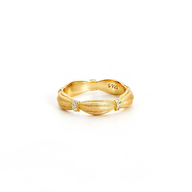 Antique brushed and wrought diamond ring