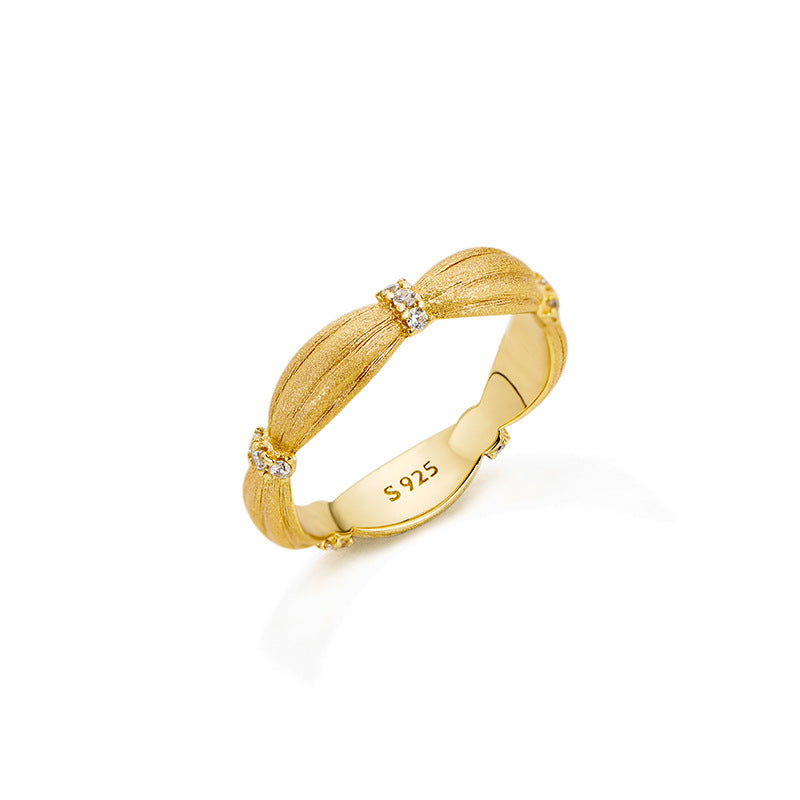 Antique brushed and wrought diamond ring