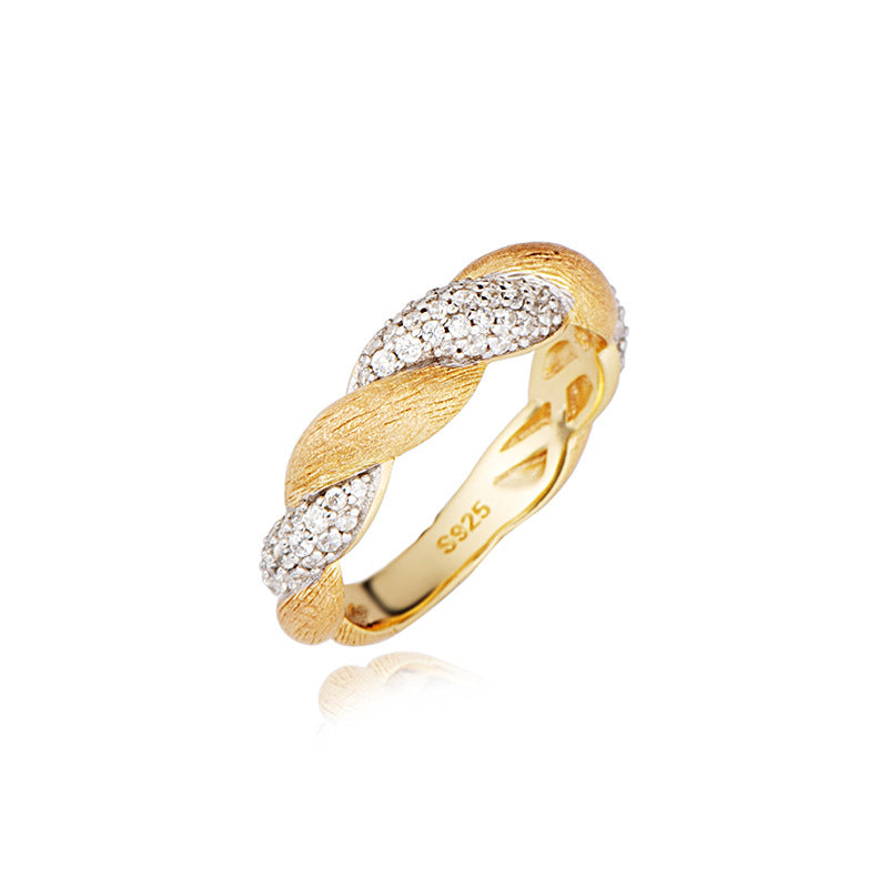 Twisted Brushed Ring Niche Twisted Flower Ring