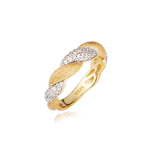 Twisted Brushed Ring Niche Twisted Flower Ring