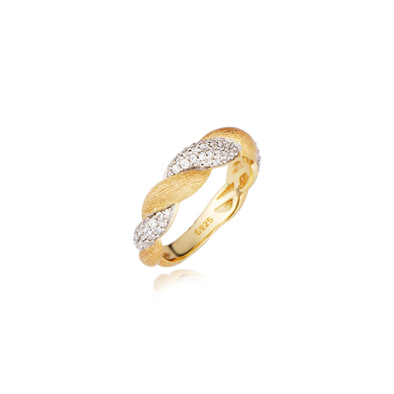 Twisted Brushed Ring Niche Twisted Flower Ring