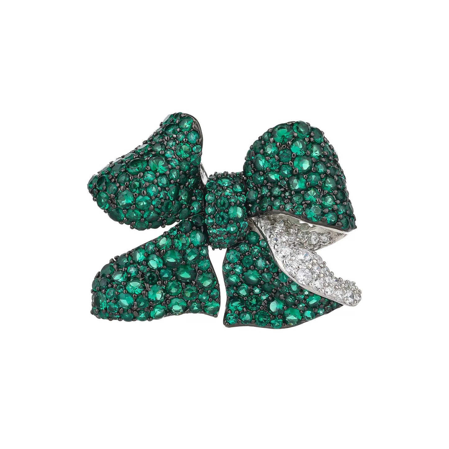 Bow Petal Diamond Brooch Green Hundred High-end Corsage