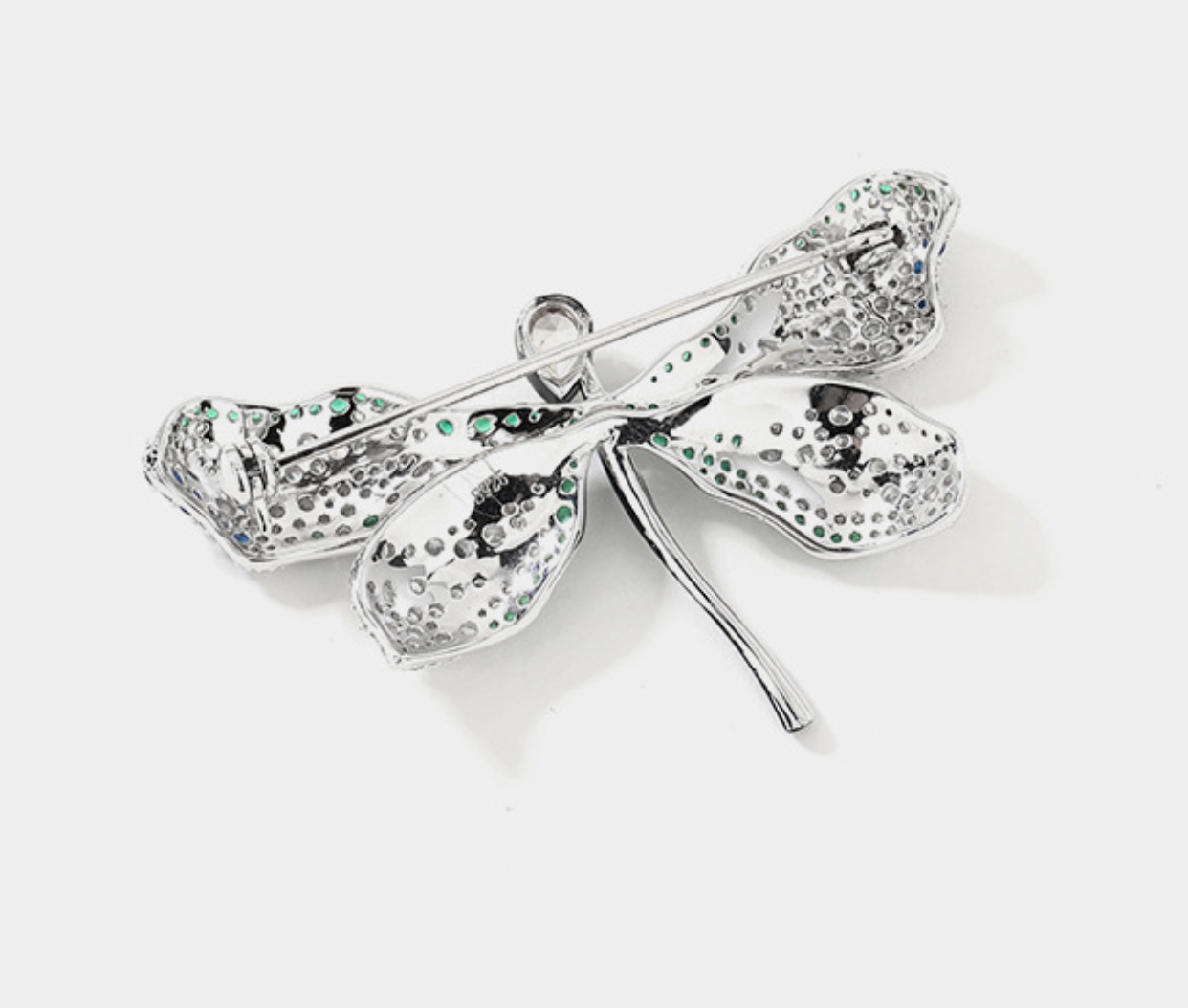 Dragonfly Diamond Brooch Green Premium Feeling Niche Versatile Corsage