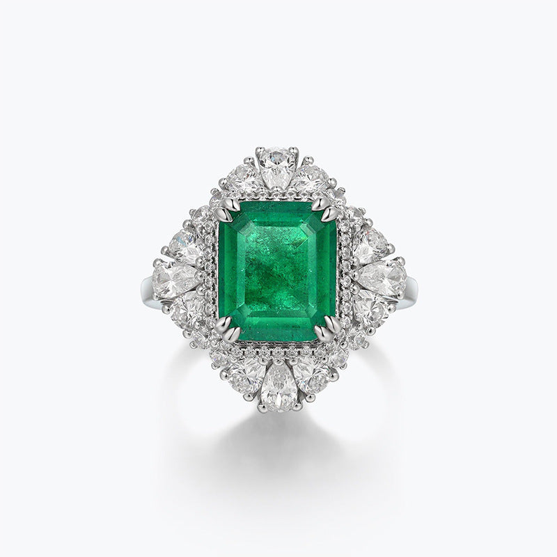 Square Synthetic Emerald 10*12mm Ring