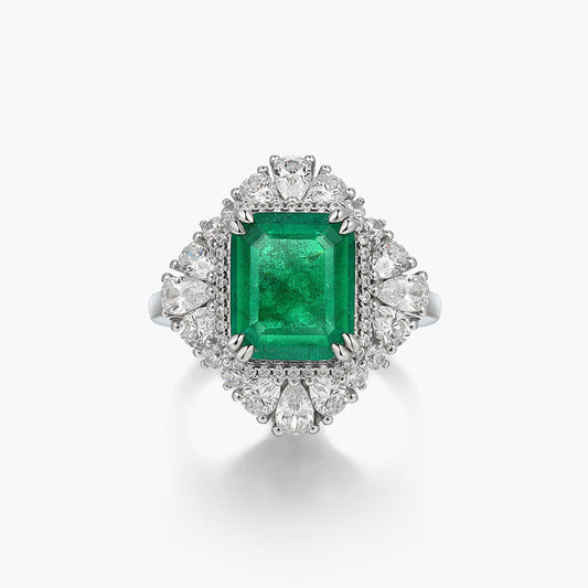 Square Synthetic Emerald 10*12mm Ring