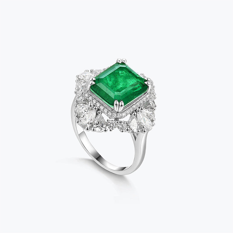 Square Synthetic Emerald 10*12mm Ring