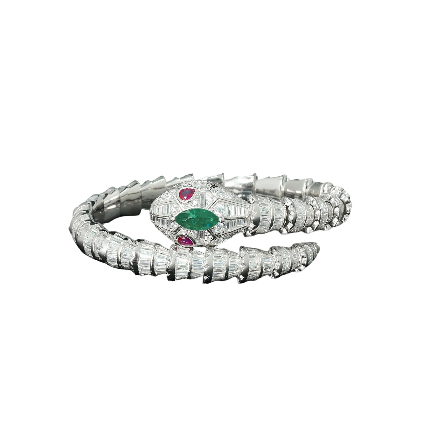 High-Carbon Diamond Wooden Green Horse's Eye Spirit Snake Bracelet