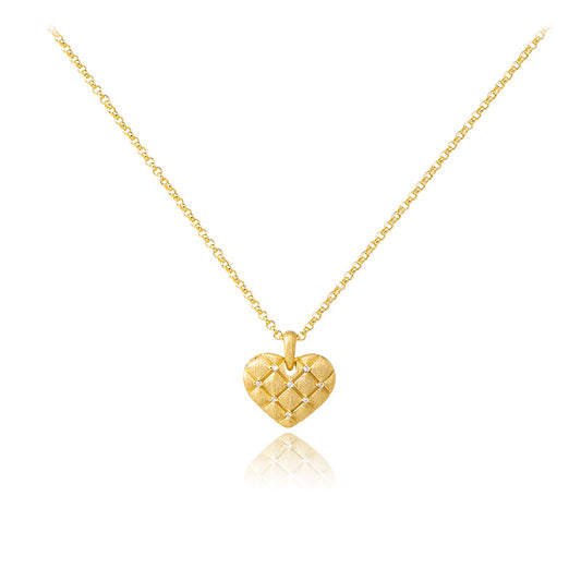 Vintage Twisted Ruby Brushed Heart Collarbone Chain