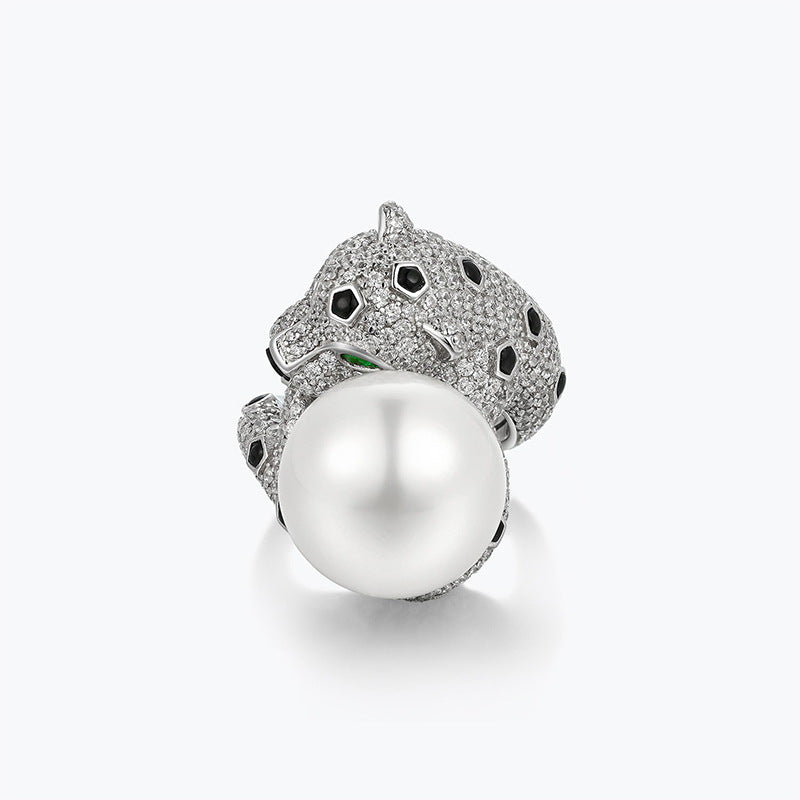 Leopard Pearl Zirconia Ring