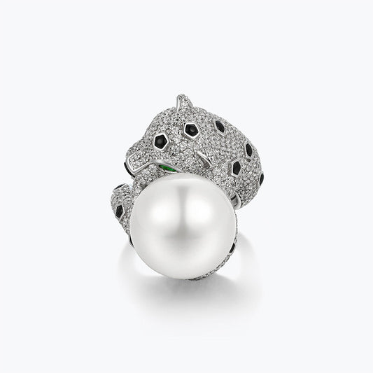 Leopard Pearl Zirconia Ring