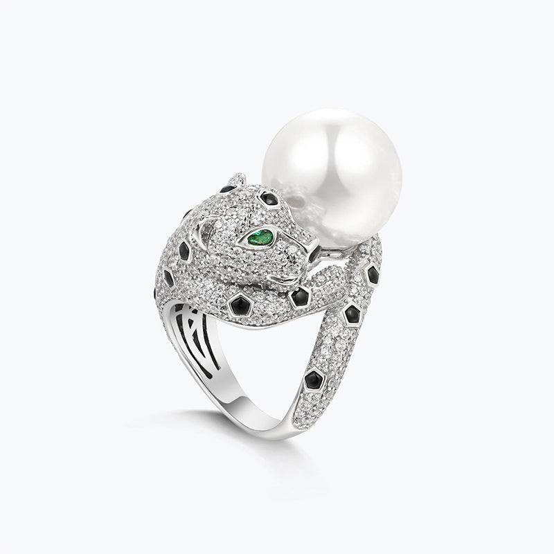 Leopard Pearl Zirconia Ring