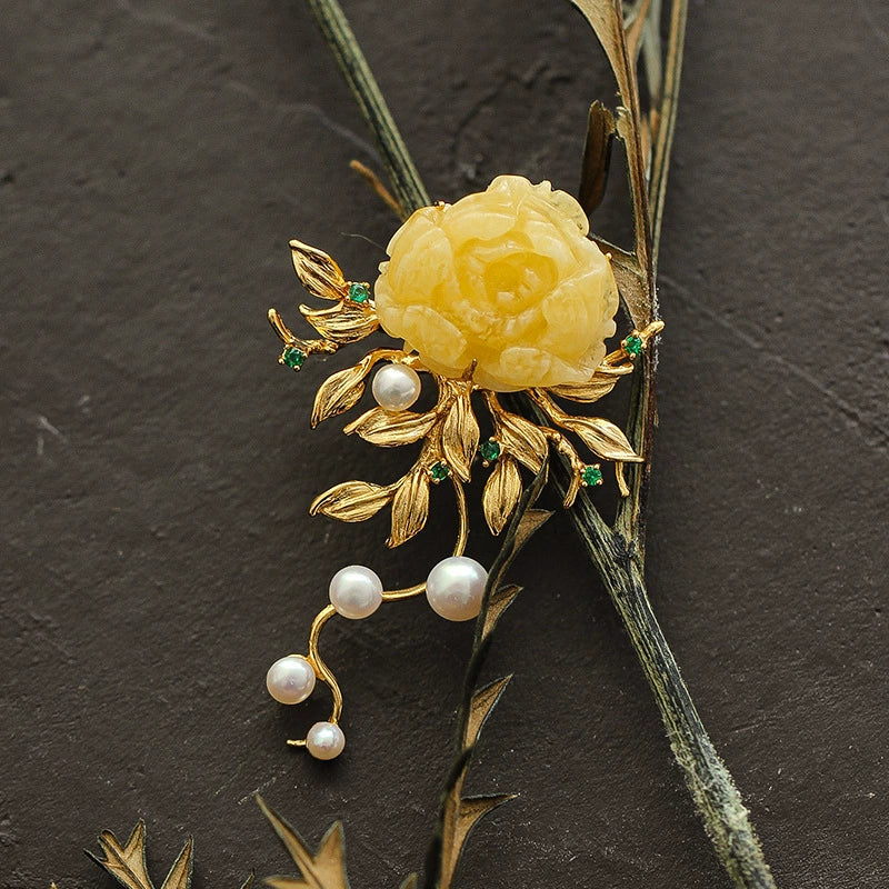 National Color Peony Pearl Brooch Hundred Personalized Corsages