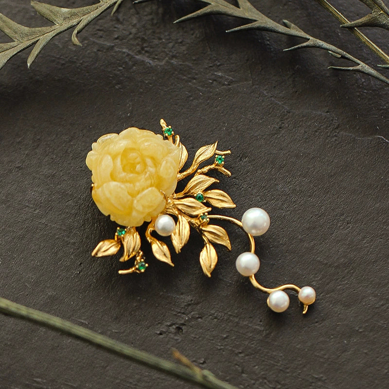 National Color Peony Pearl Brooch Hundred Personalized Corsages