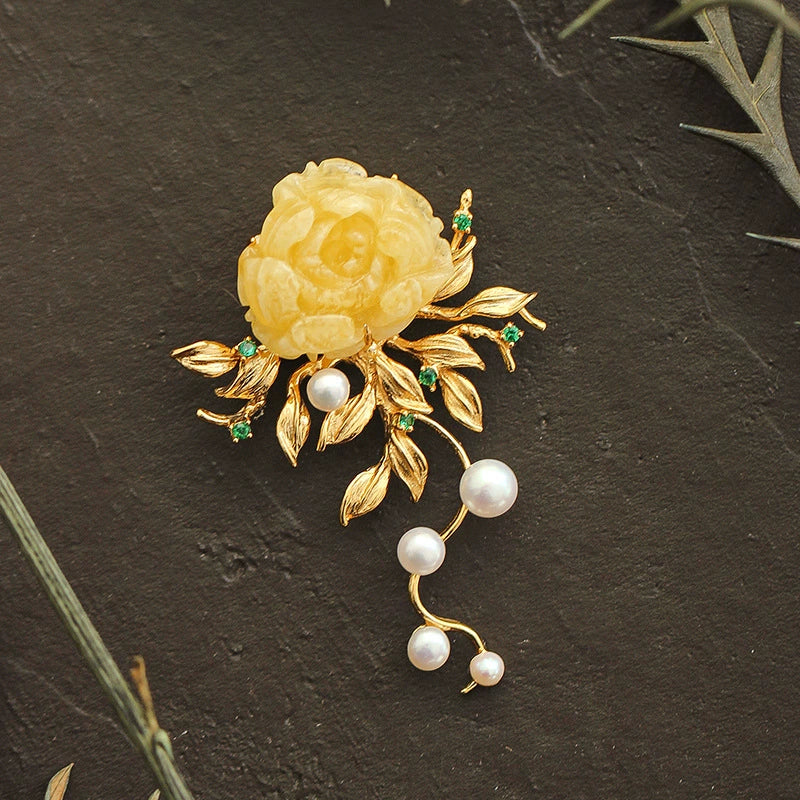 National Color Peony Pearl Brooch Hundred Personalized Corsages