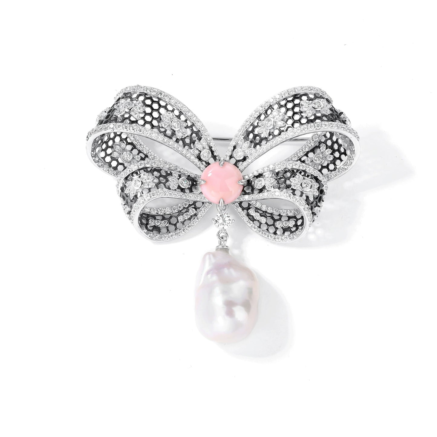 Baroque Pearl Butterfly Diamond Brooch Haute Corsage