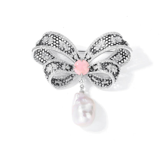 Baroque Pearl Butterfly Diamond Brooch Haute Corsage