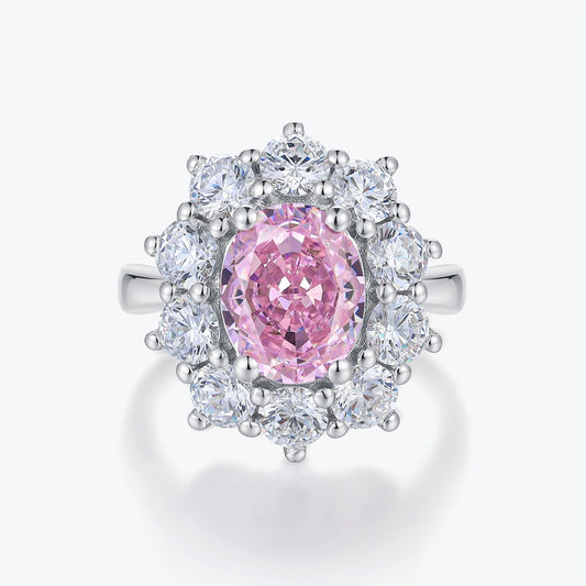 Ice Flower Cut Fancy Color Pink High Carbon Diamond Ring