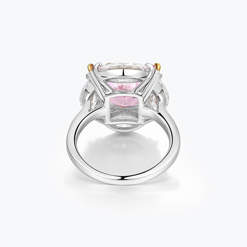 Bubblegum Ice Cut Fancy Color Powder High Carbon Diamond Ring
