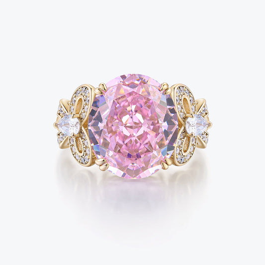 Colorful Pink Halo Ring