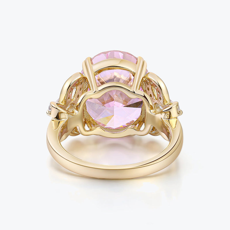 Colorful Pink Halo Ring