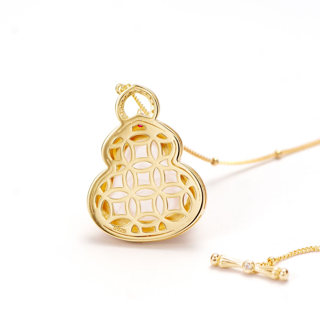 Brushed Corundum Pink Crystal Buddha Pendant Necklace