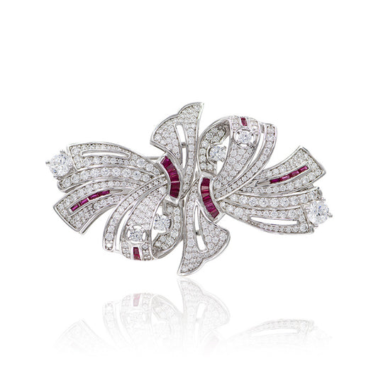 Pair Clip Double Clip Bow Removable Vintage Brooch